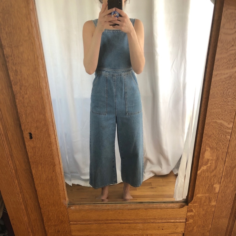 Topshop wide-leg denim jumpsuit ✌️